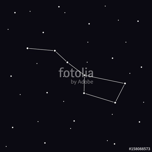 500x500 Big Dipper Constellation In Night Sky Ursa Major Vector