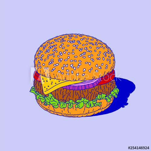 500x500 Beef Meat Or Vegetable Cutlet Cheese Burger Hamburger Big Mac