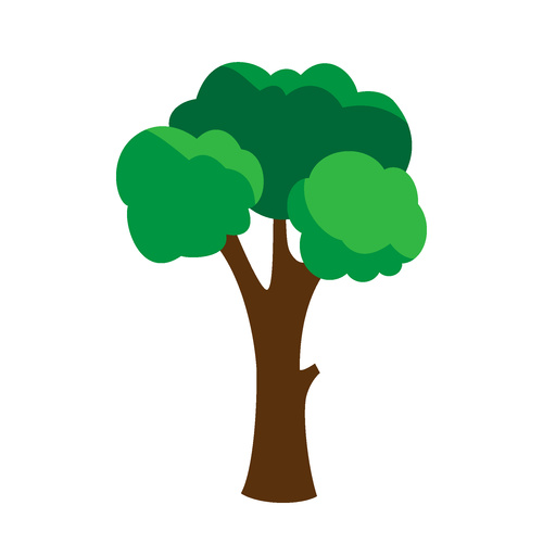 500x500 Cartoon Big Tree Vector Free Download