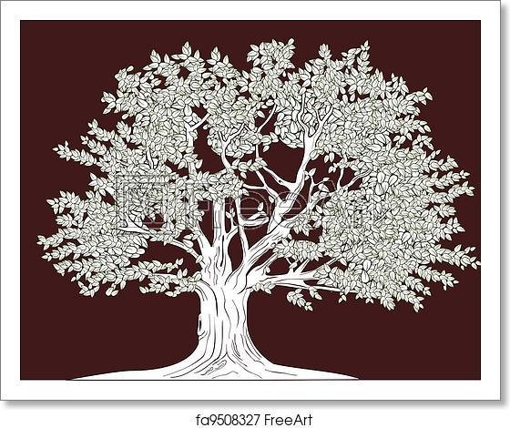 560x470 Free Art Print Of Big Tree Vector Graphical Drawing Big Tree