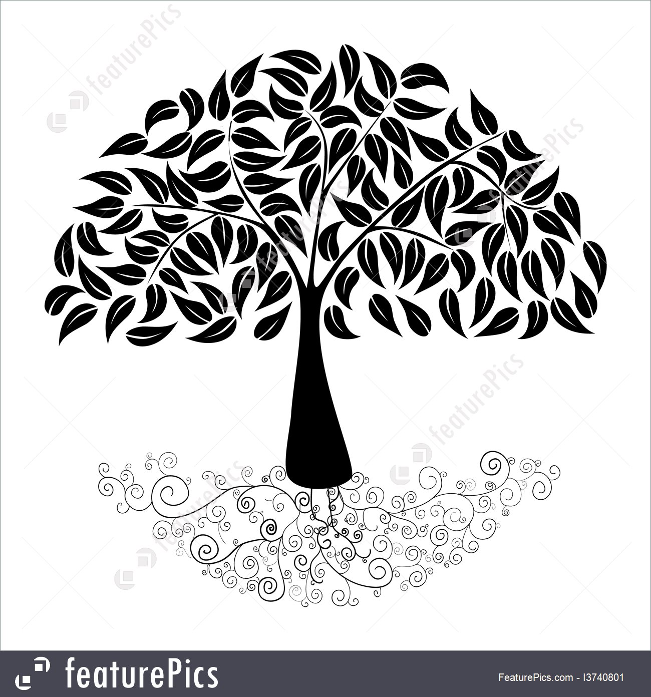 1300x1392 Illustration Of Big Tree Silhouette