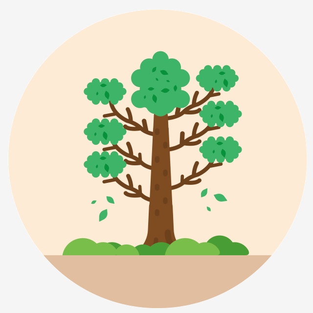640x640 Big Tree Vector, Big Tree, Vector Illustration, Background Wall