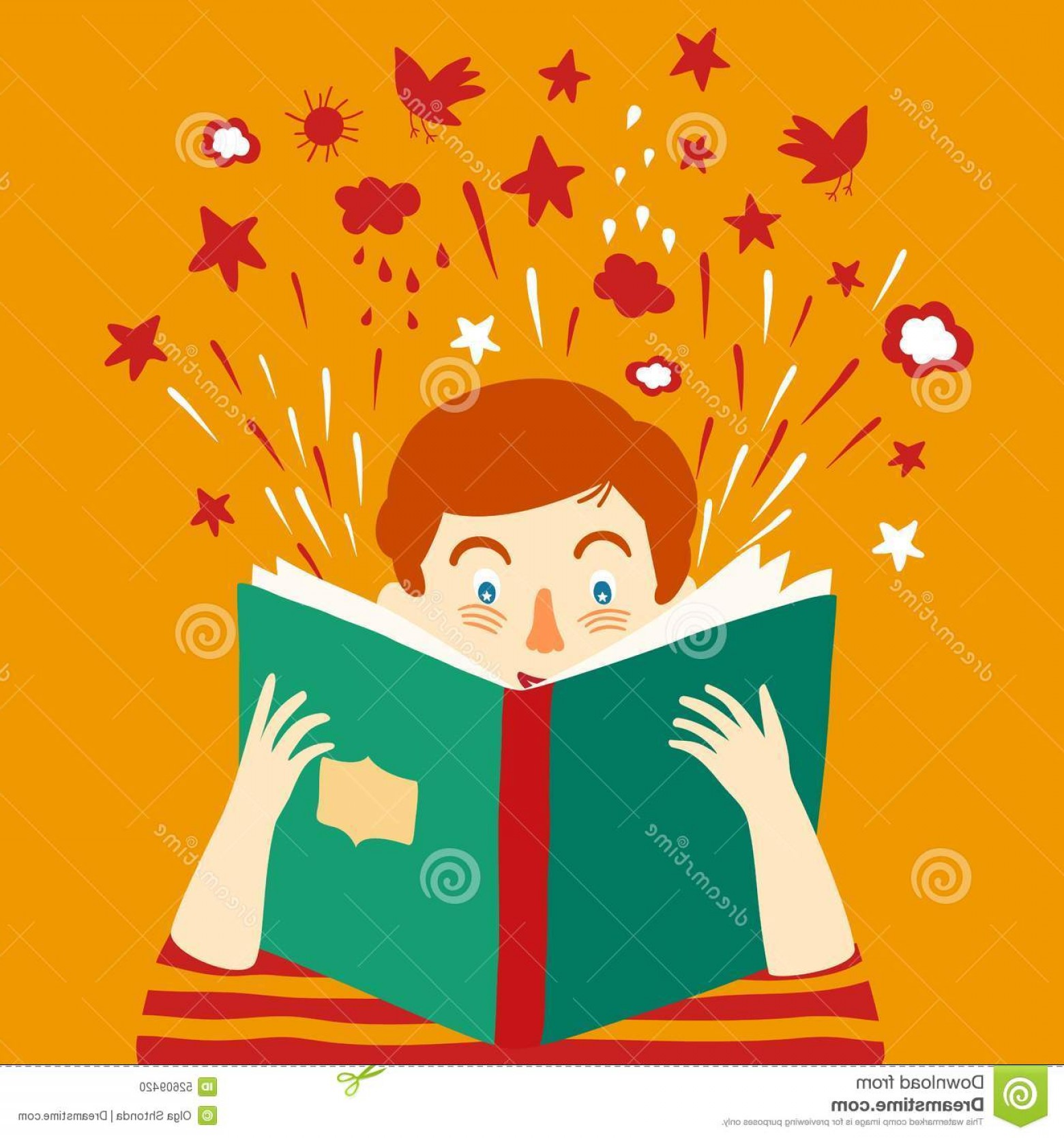 1560x1668 Stock Illustration Boy Reading Book Cartoon Illustration Big