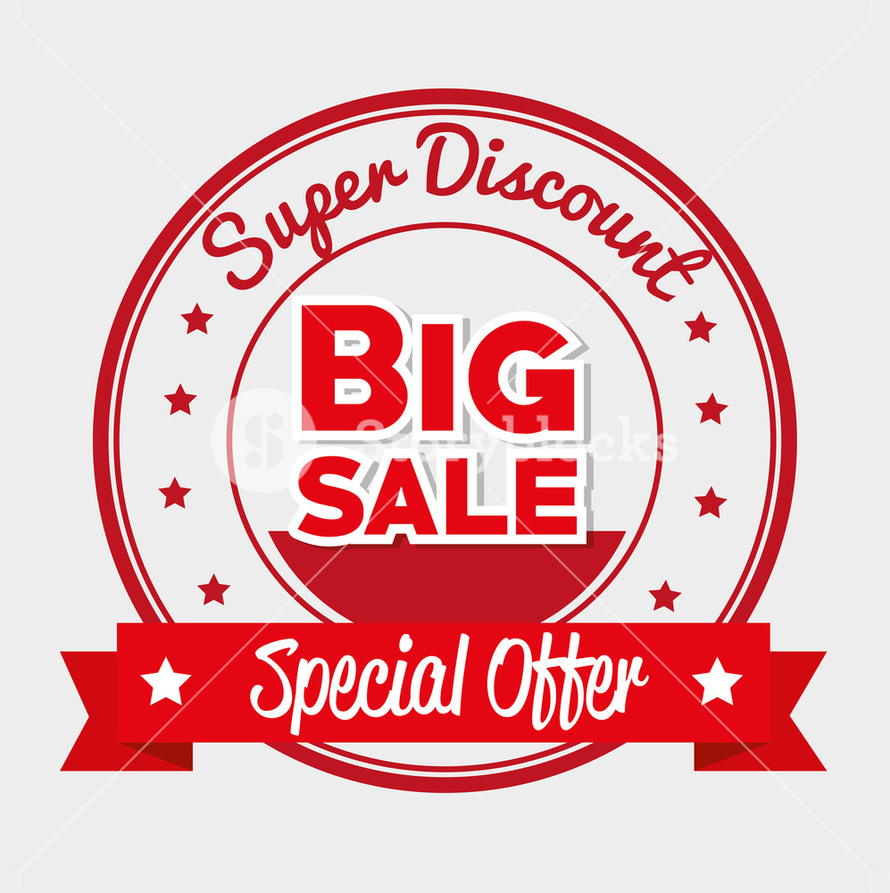 997x1000 Super Discount Big Sale Special Offer Star Banner Vector