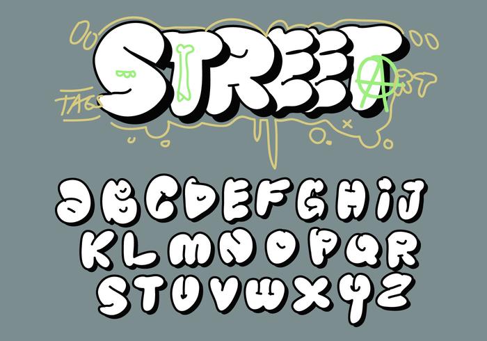 700x490 Big Fat Bubble Letter Tag Graffiti Alphabet Vector