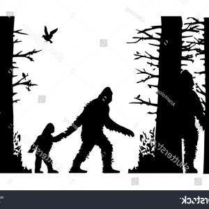 300x300 Bigfoot Yeti Sasquatch Vector Illustration Want Hoodamathrun