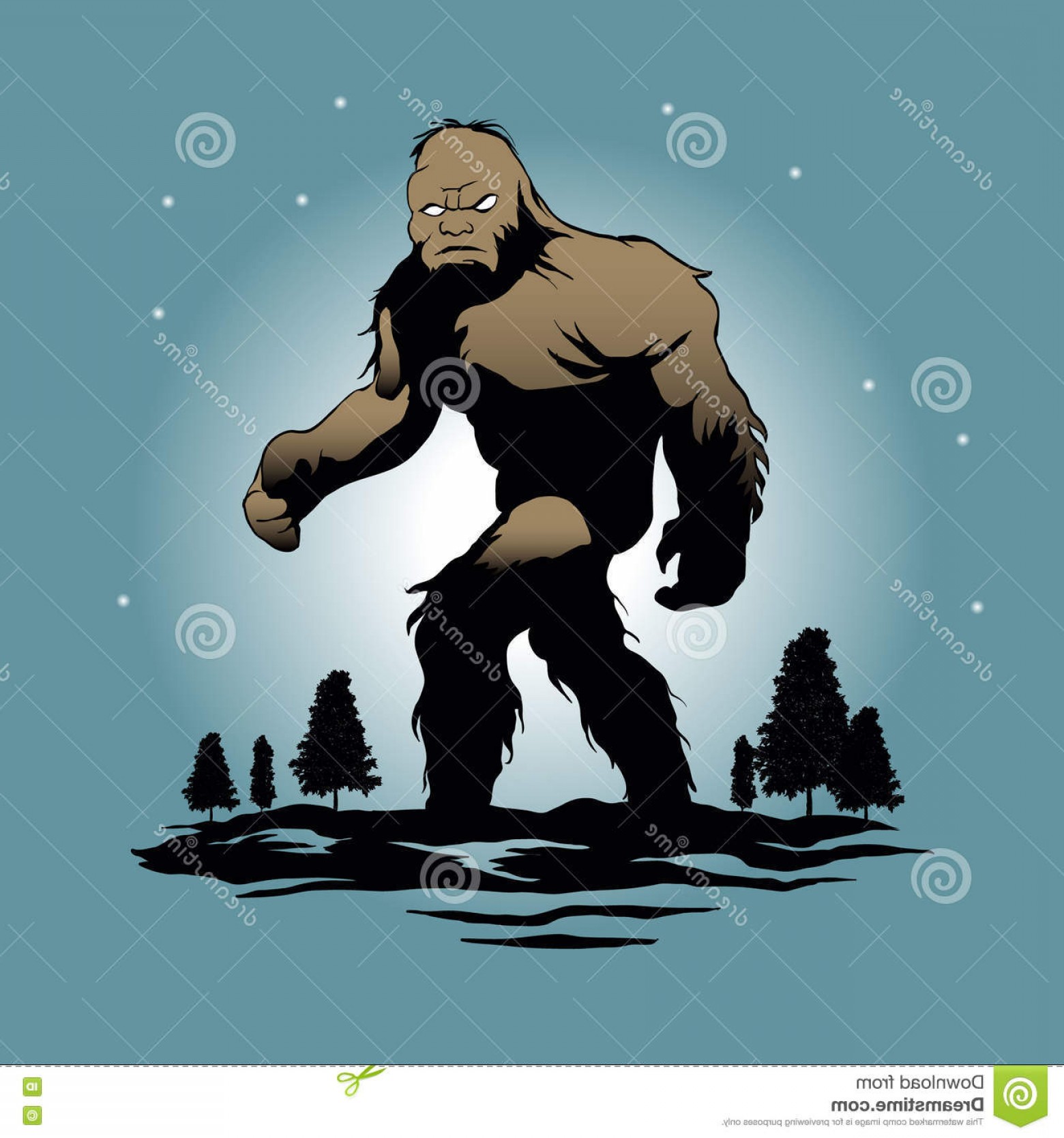 1560x1668 Stock Illustration Bigfoot Silhouette Illustration Sasquatch