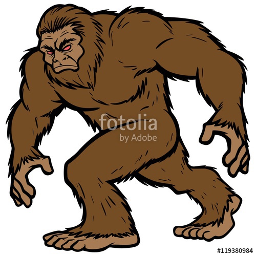 500x500 Bigfoot Mascot Silhouette Stock Image And Royalty Free Vector