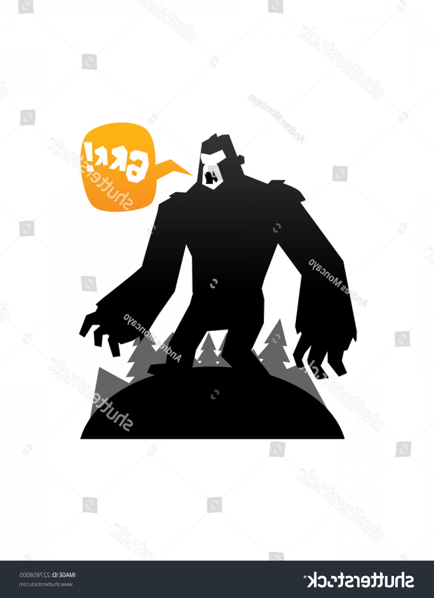 1392x1920 Bigfoot Monster Black Icon Isolated Illustration Hoodamathrun