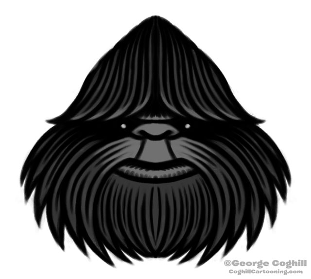 640x574 Bigfoot Stylized Head Sketch Coghill Cartooning Cartoon Logos