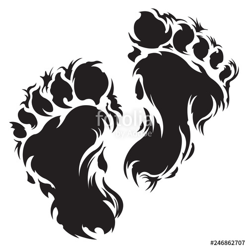 500x500 Bigfoot Footprint Stock Image And Royalty Free Vector