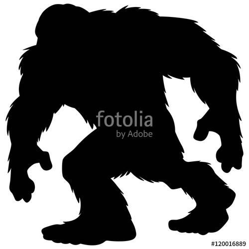 500x500 Bigfoot Mascot Silhouette Stock Image And Royalty Free Vector