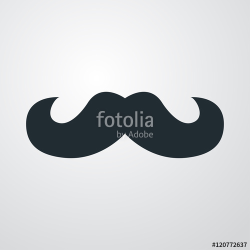 500x500 Icono Plano Bigote Hipster Sobre Fondo Degradado Stock Image