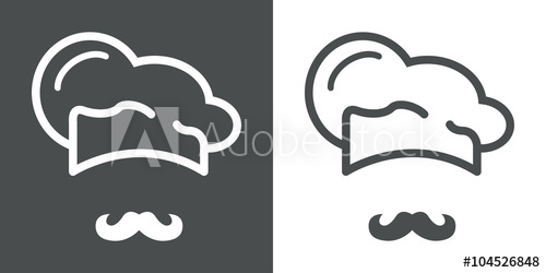 500x250 Icono Plano Gorro De Cocinero Y Bigote