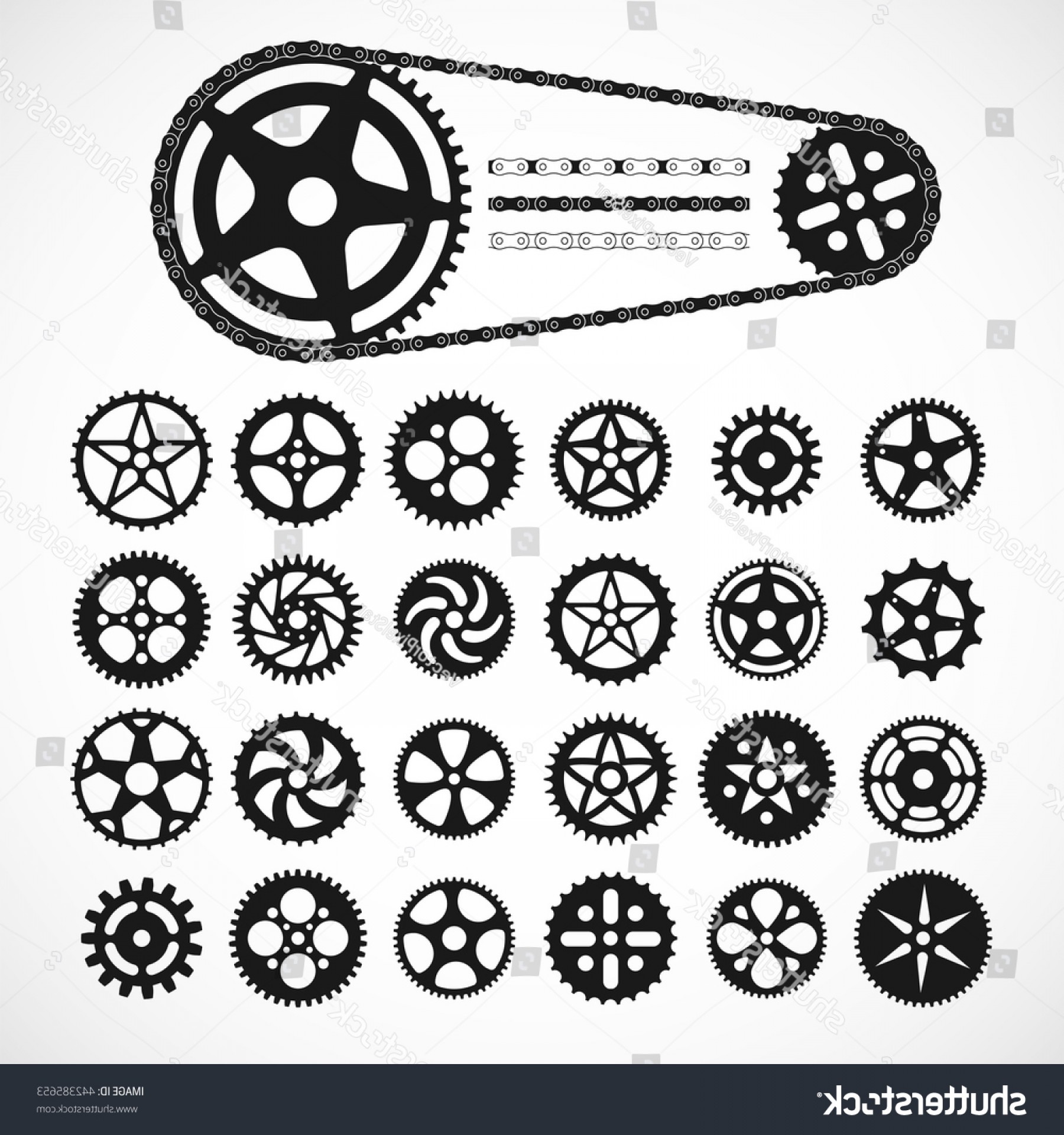 1800x1920 Gears Bicycle Chans Black Vector Soidergi