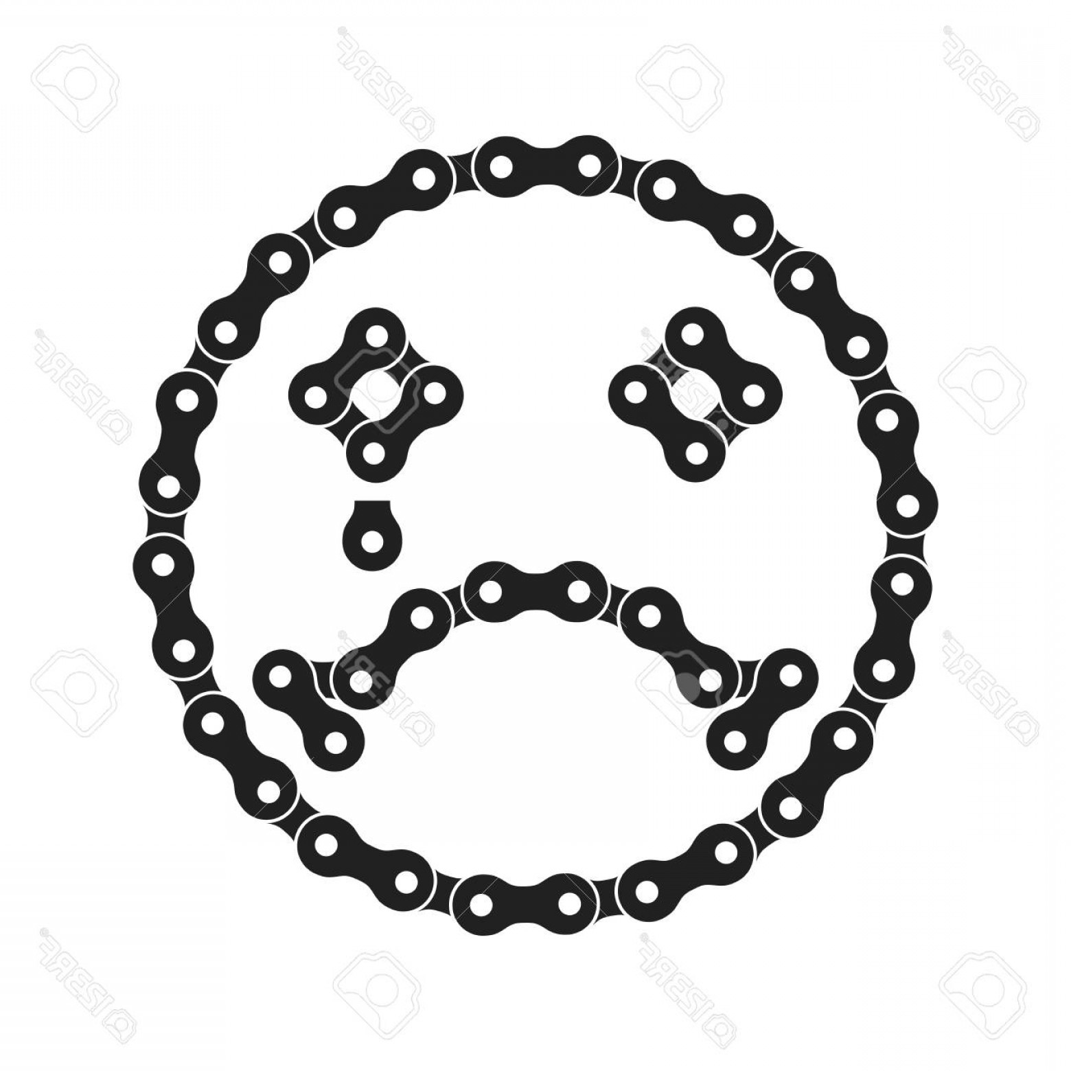1560x1560 Photostock Vector Vector Sad Face Icon Made Of Bike Or Bicycle