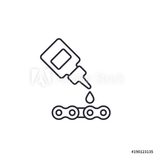 500x500 Lubricant, Oil For Bike Chain Vector Linear Icon