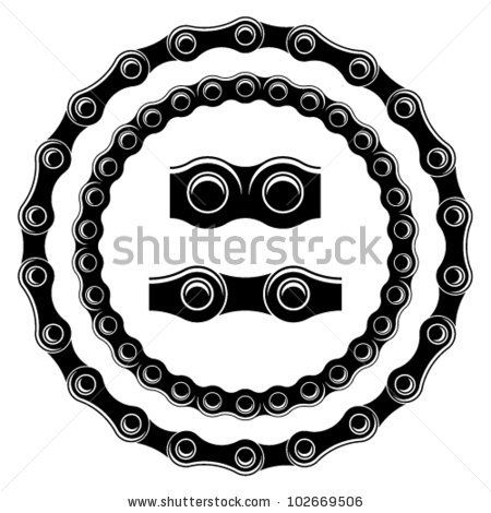 450x470 Vector Bicycle Chain Seamless Silhouettes