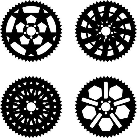 Vector Pack Of Bike Chainrings And Rear Sprocket Royalty Free 445x450 Vector Pack Of Bike Chainrings And Rear Sprocket Royalty Free