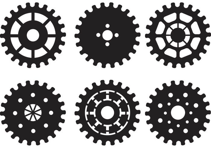 Bike Sprocket Vector Silhouettes 700x490 Bike Sprocket Vector Silhouettes