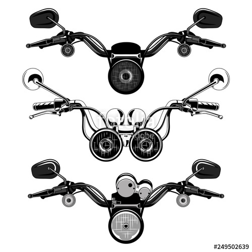 500x500 Set Of Vector Images Of Motorcycle Handlebars Stock Image