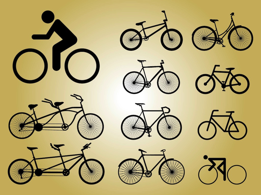 1024x768 Biking Icons Vector Art Graphics