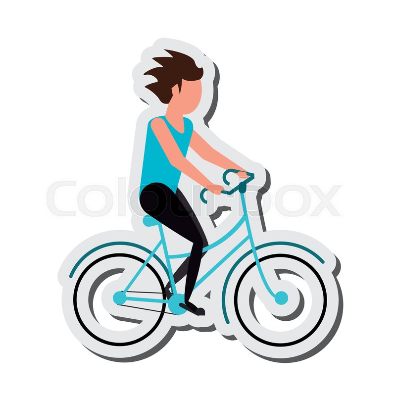 800x800 Flat Design Person Riding Bike Icon Stock Vector Colourbox
