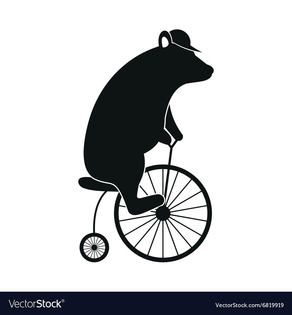 1000x1080 Simple Bear Simple Bear On Bike Icon Vector Image Simple Bear