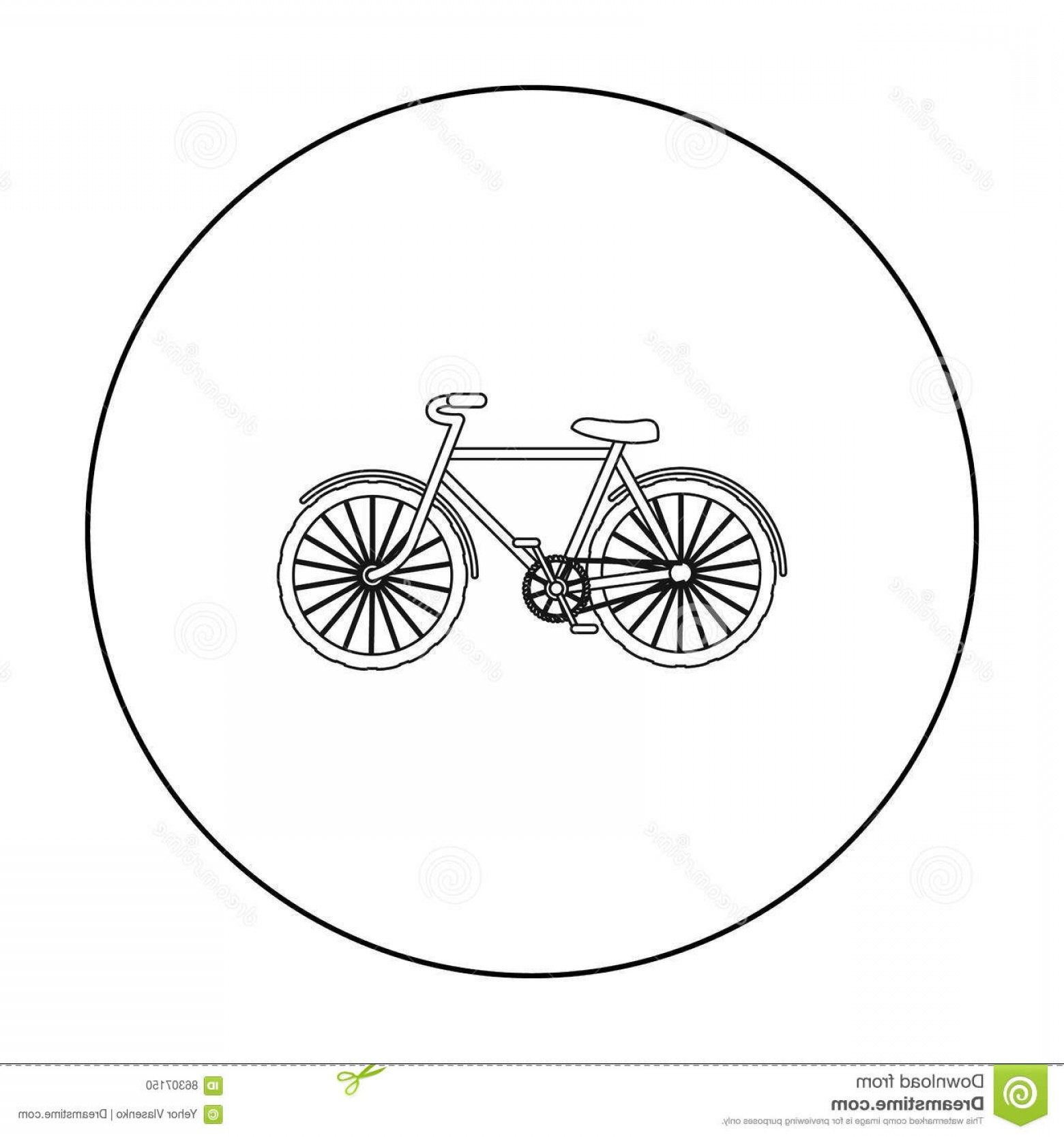 1560x1668 Stock Illustration Green Bicycle Icon Outline Style Isolated White