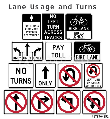 Regulatory Traffic Sign Lane Usage And Turns Flat Design Vector 459x500 Regulatory Traffic Sign Lane Usage And Turns Flat Design Vector