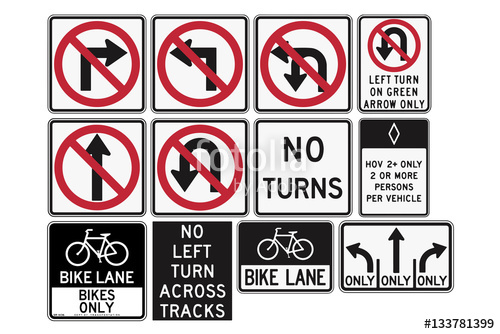 Road Signs In The United States Series Lane Usage And Turns 500x334 Road Signs In The United States Series Lane Usage And Turns