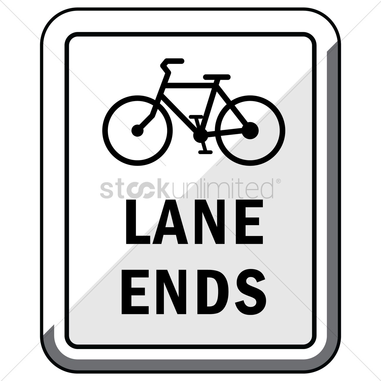 Bike Lane Ends Road Sign Vector Image 1300x1300 Bike Lane Ends Road Sign Vector Image