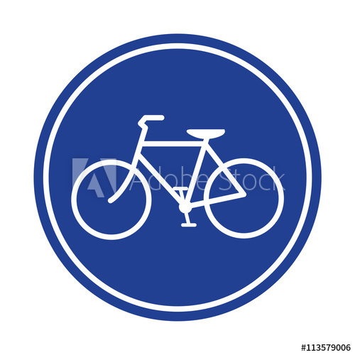 Blue Bicycle Lane Sign Vector 500x500 Blue Bicycle Lane Sign Vector