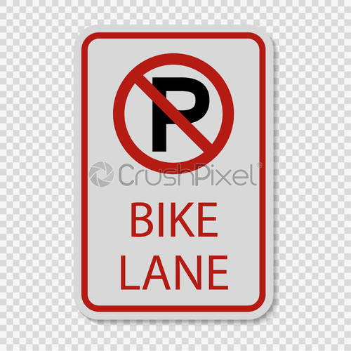 No Parking Bike Lane Sign On Transparent Background,vector 500x500 No Parking Bike Lane Sign On Transparent Background,vector