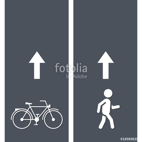 500x500 Bicycle And Pedestrian Paths Walking Path And Bike Path Vector
