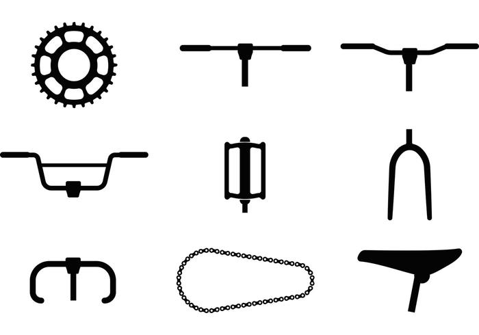 700x490 Bike Part Vector Icons