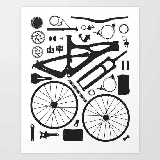 550x550 Bike Parts Vector Illustration, Bike, Ibis Cycles Bikes, Mojo Hd
