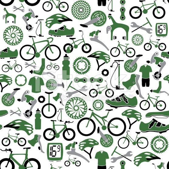 556x556 Vector Illustration Of Tillable Seamless Bikes And Bike Parts