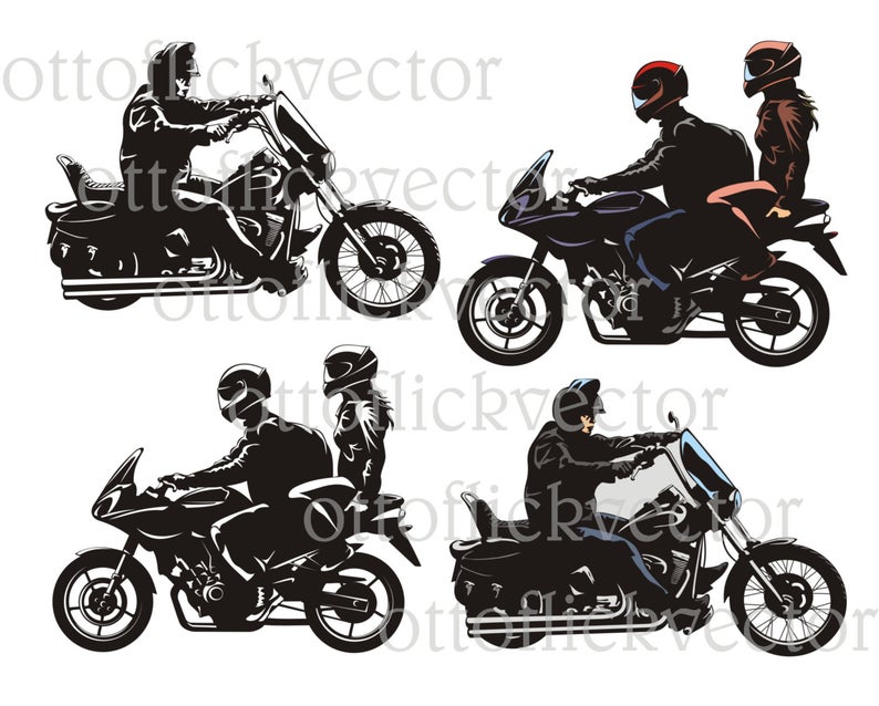 794x638 Motorcycle Bike Rider Vector Clipart Cdr Png Etsy