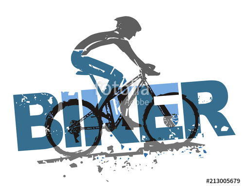 500x384 Mountain Bike Rider, Grunge Stylized Grunge Stylized