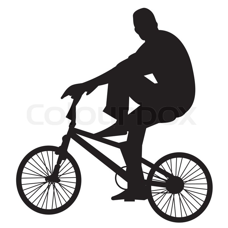 800x800 Bicycle Rider Vector Silhouette Stock Vector Colourbox
