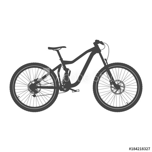 500x500 Downhill Bike Silhouette Vector Illustration