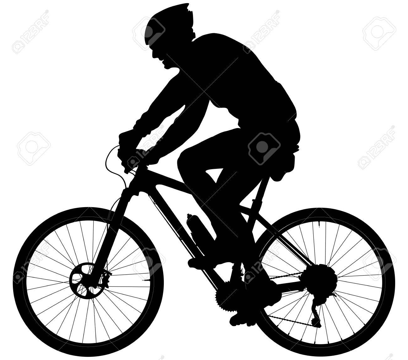 1300x1147 Mountain Bike Silhouette Vector