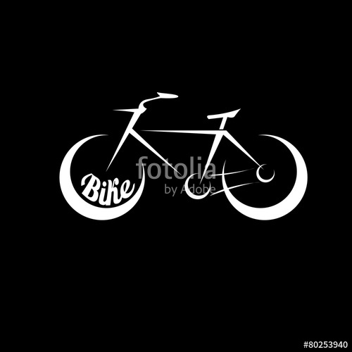 500x500 Bicycle Bike Silhouette Vector Icon Or Logo Stock Image