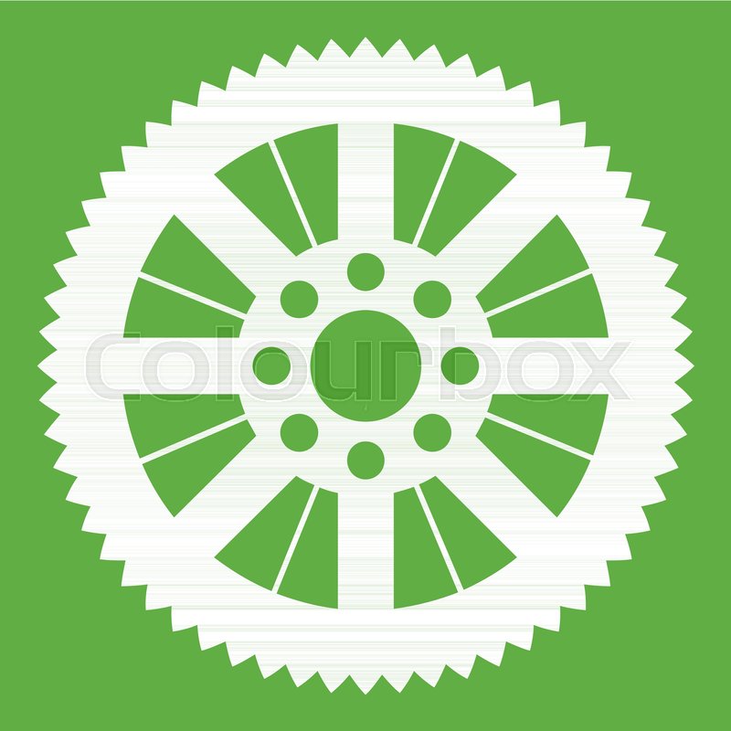 800x800 Sprocket From Bike Icon White Isolated Stock Vector Colourbox