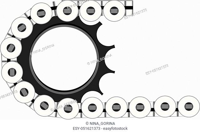 640x424 Vector Bicycle Chain Sprocket Transmission Silhouettes Stock