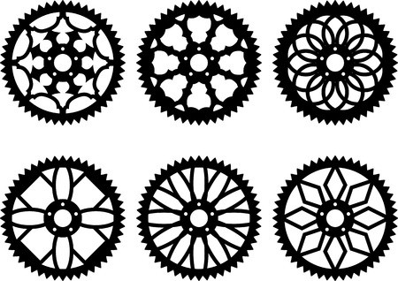 450x318 Vector Pack Of Bike Chainrings And Rear Sprocket Royalty Free