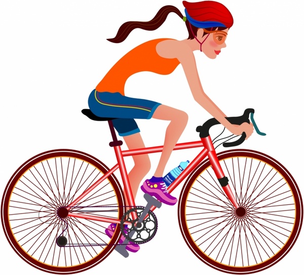 600x542 Riding A Bicycle Free Vector In Adobe Illustrator
