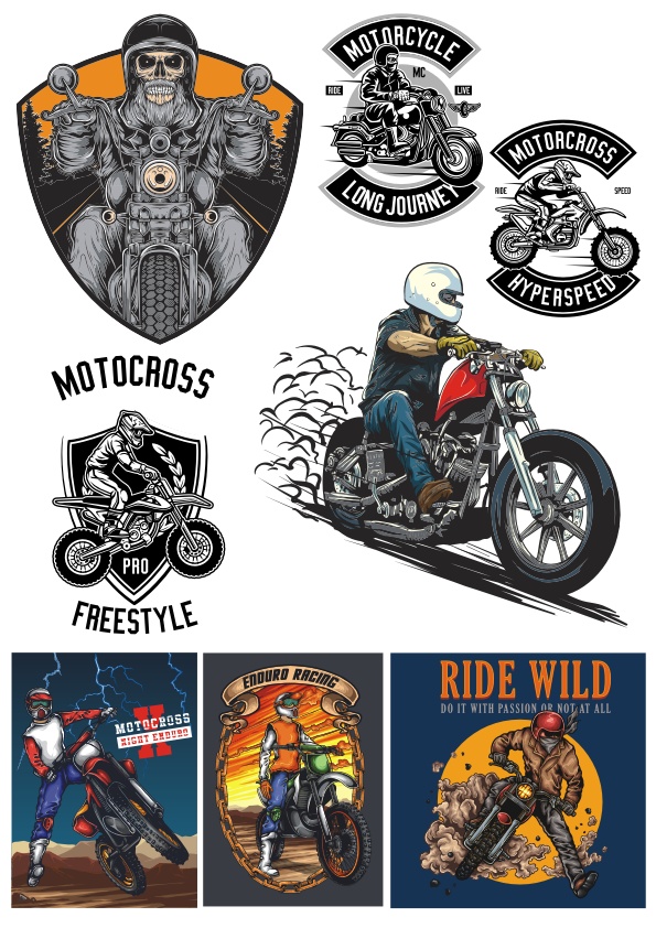 595x842 Biker Vector Set Free Vector Download In Cdr