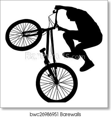 362x382 Biker Vector Silhouette, Art Print Barewalls Posters Prints